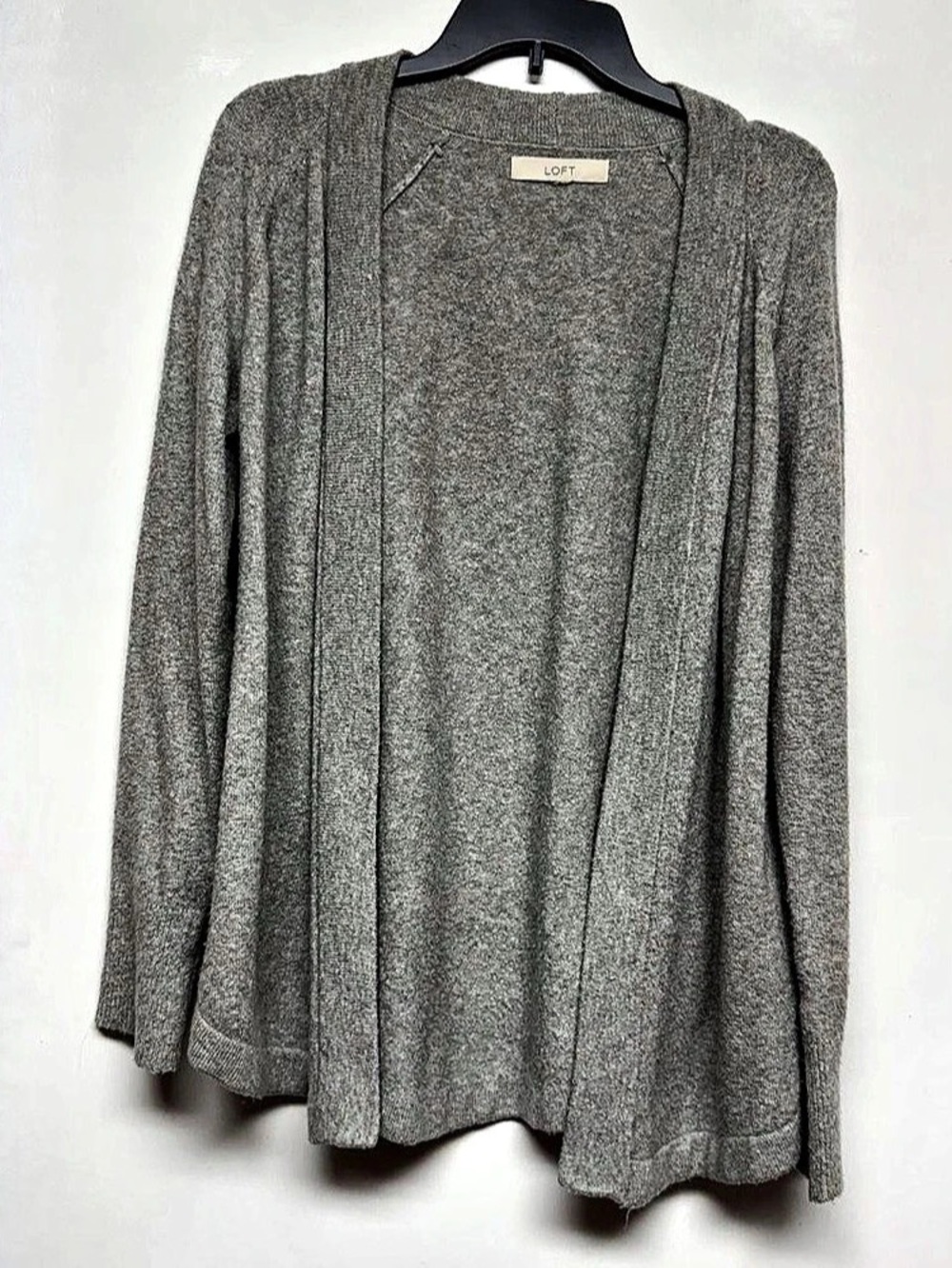 LOFT Gray Open Front Cardigan Like New